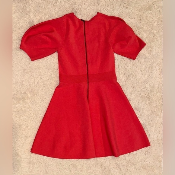 NWOT Ted Baker London Hayliy Puff Sleeve Knit Skater Dress Orange Sz TB 2 US 6 - Picture 3 of 6
